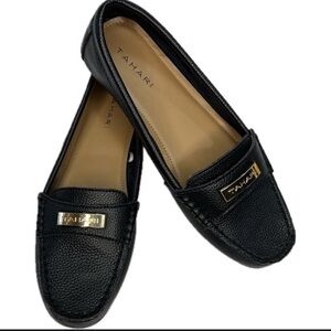 Tahari 10 Marilu Black leather loafers classic neutral professional fall office